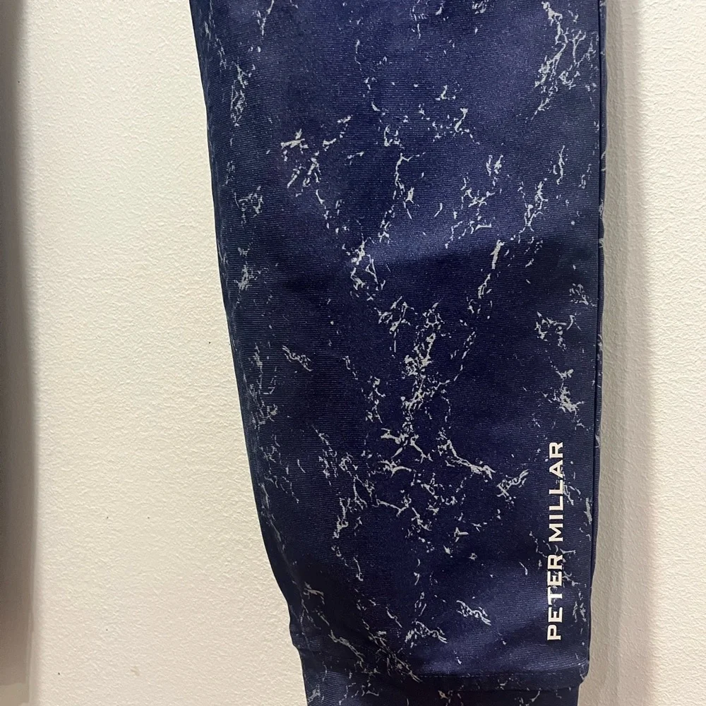 Peter Millar Men's SZ Small Golf Atlas Marble Performance Pants Navy Blue Strech